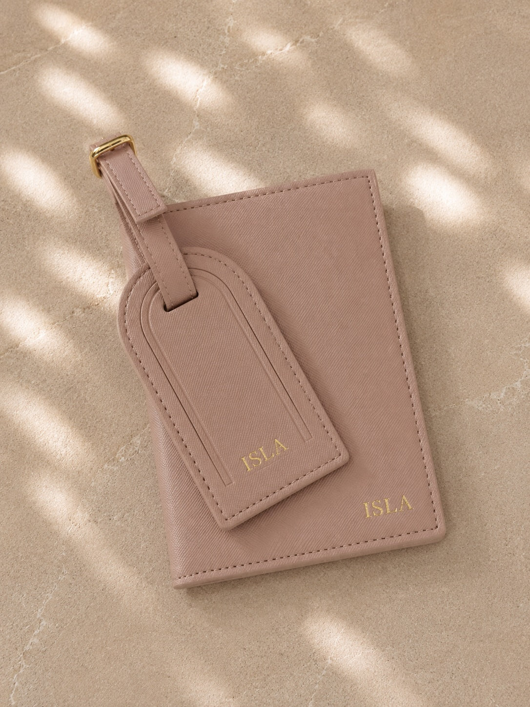 Personalised Passport Holder and Luggage Tag Set