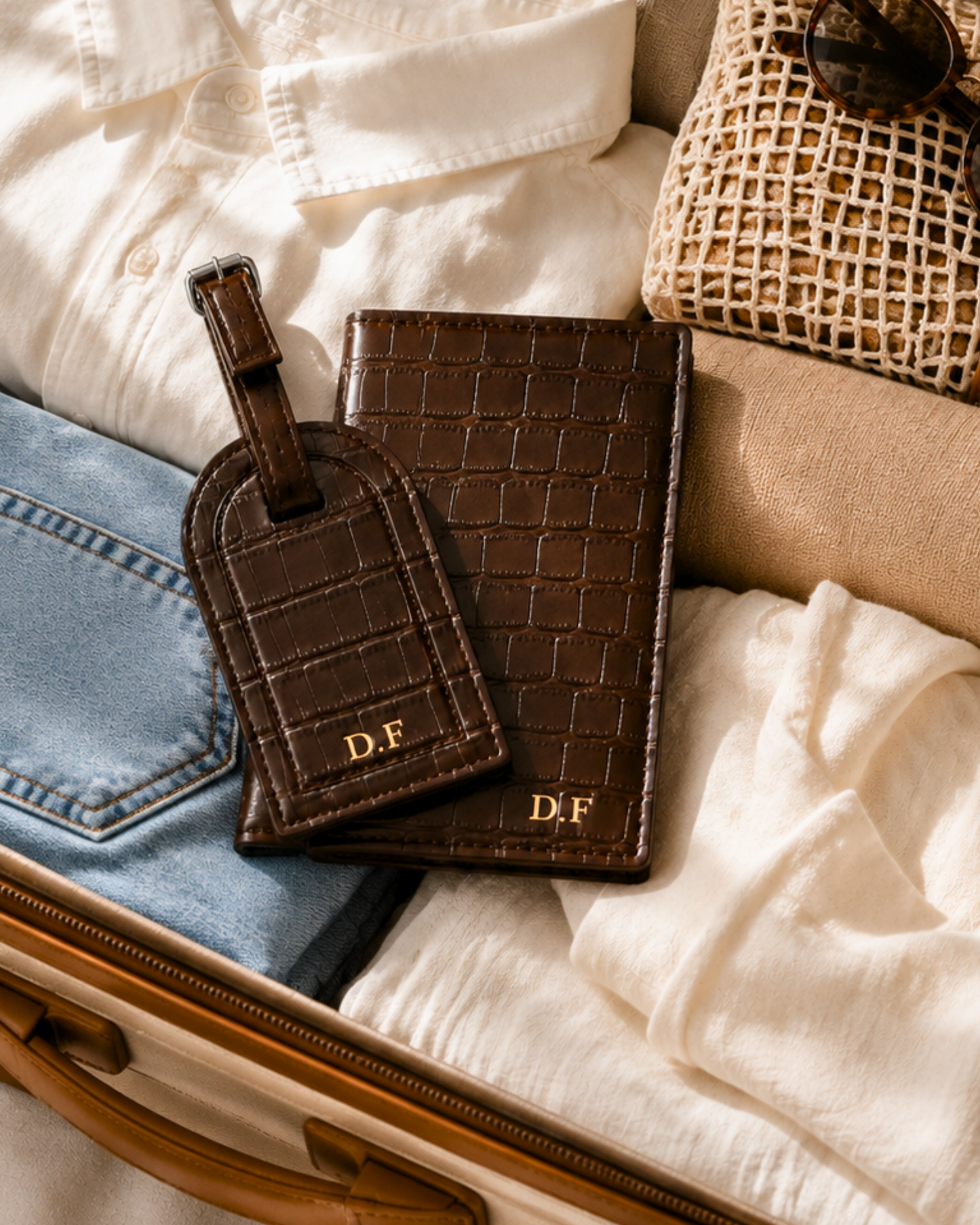 Personalised Croc Passport Wallet & Luggage Tag Set