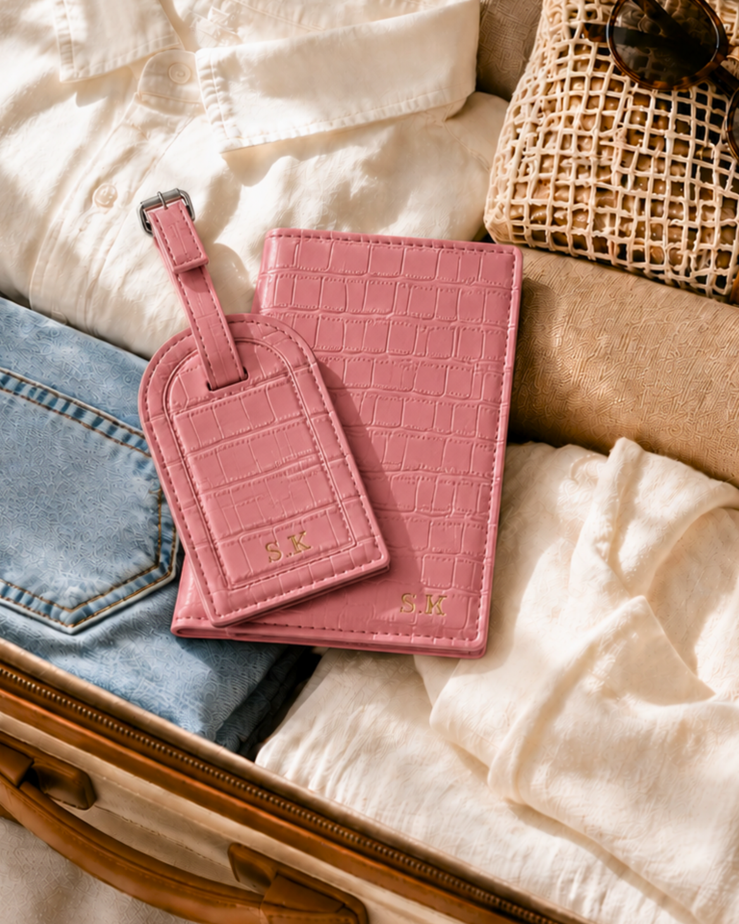Personalised Croc Passport Wallet & Luggage Tag Set
