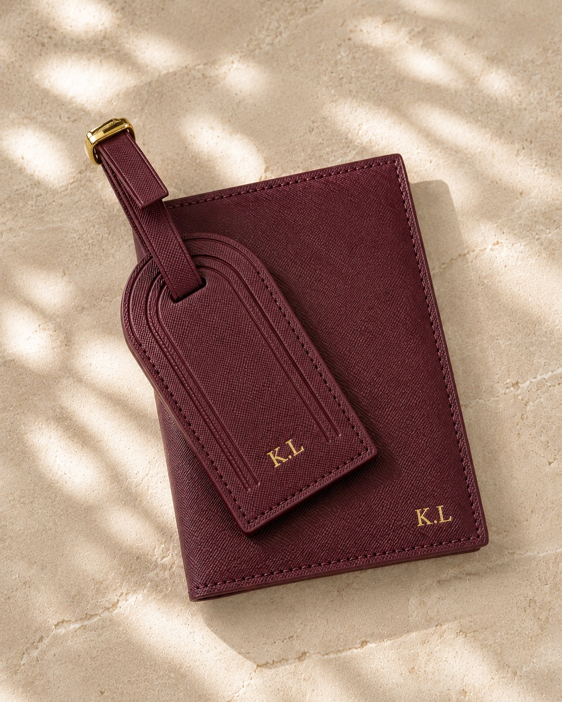 Personalised Passport Holder and Luggage Tag Set