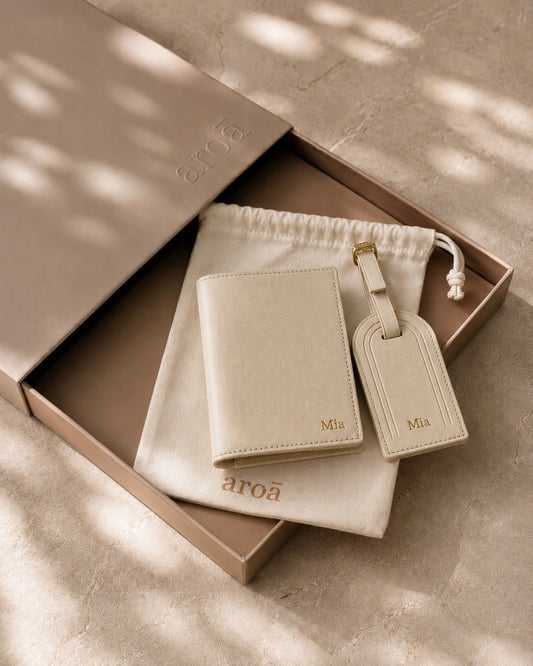 Personalised Passport Holder and Luggage Tag Set