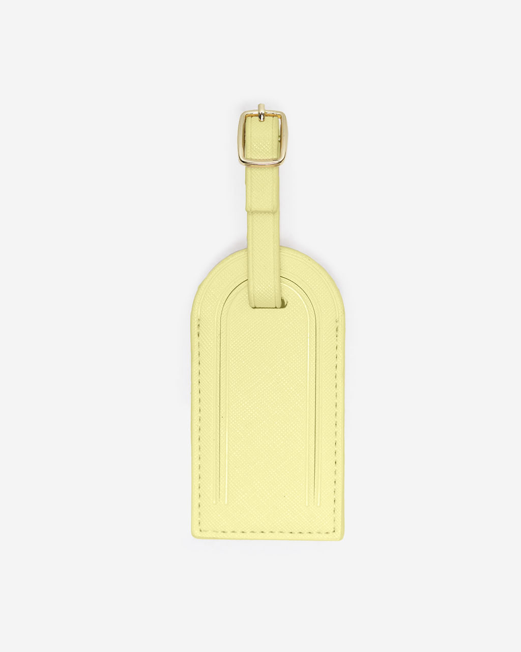 Personalised passport holder and luggage tag set - yellow luggage tag with buckle.