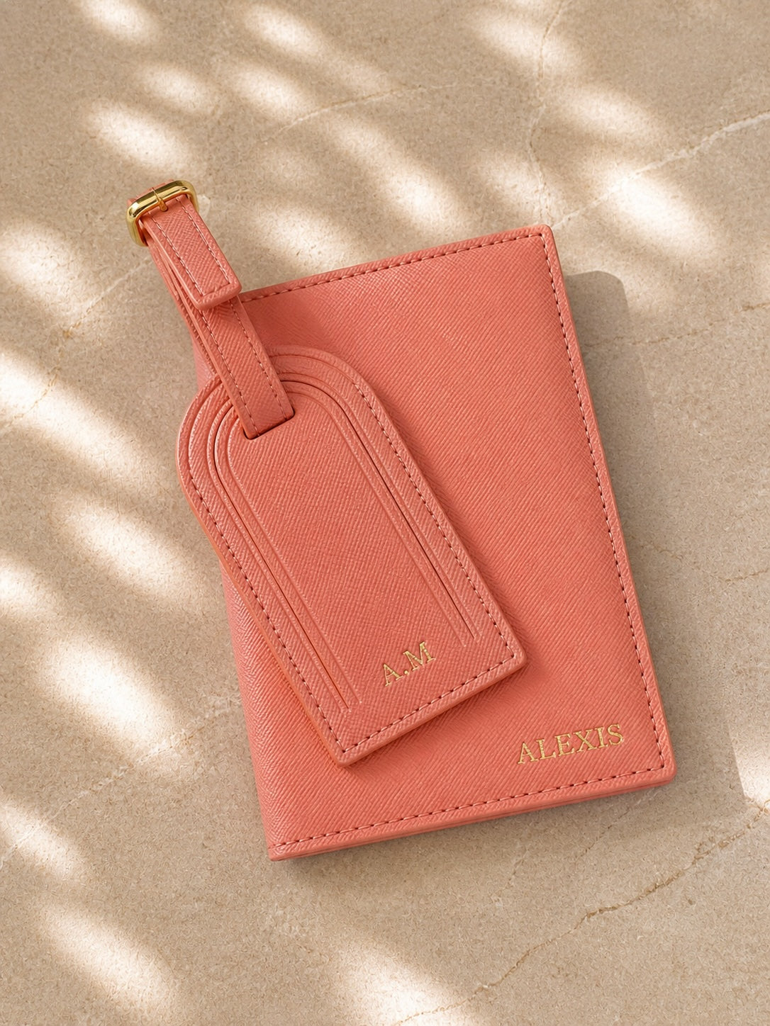 Personalised Passport Holder and Luggage Tag Set