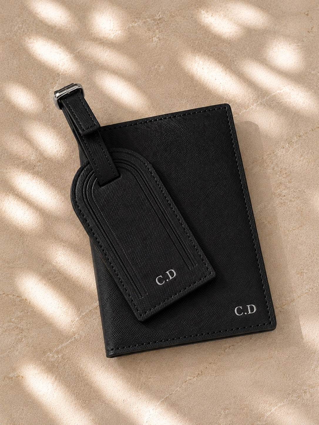 Personalised Passport Holder and Luggage Tag Set