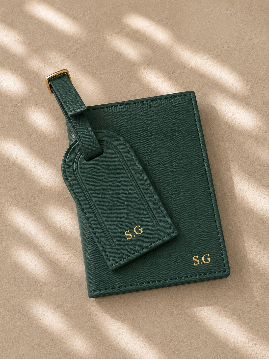 Personalised Passport Holder and Luggage Tag Set